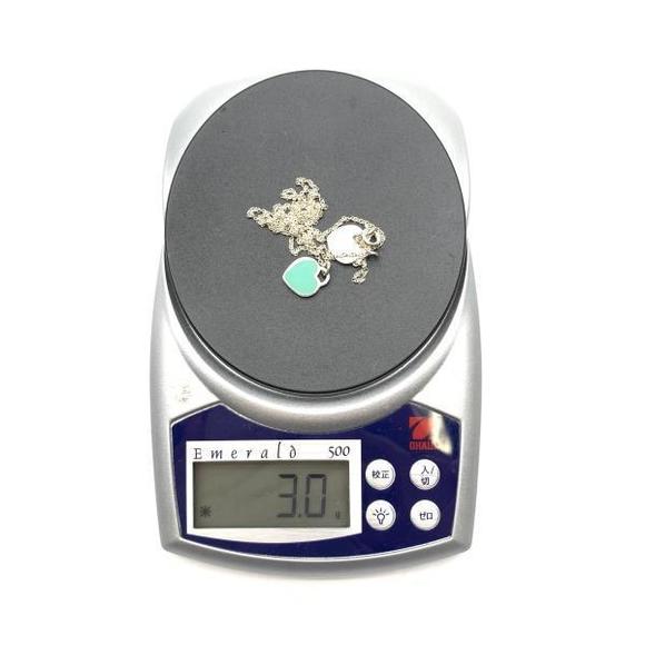 Tiffany Blue Double Heart Tag Necklace Silver - Picture 8 of 9